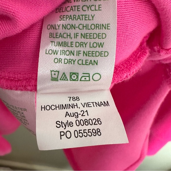 Lilly Pulitzer Luxletic Blythe Velour Pullover Sweater Pink size Large - Picture 6 of 7